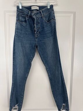 Abercrombie & Fitch Women's dark Button-Fly Jeans